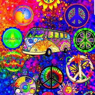 Tie-dye peace signs wallpaper