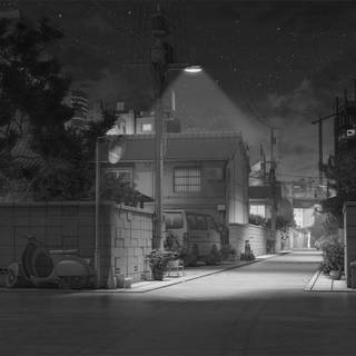 Dark anime streets wallpaper