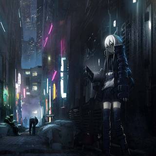 Dark anime streets wallpaper