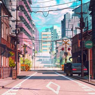 Dark anime streets wallpaper