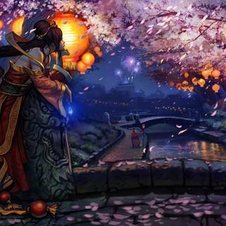 Cherry Blossom fantasy wallpaper