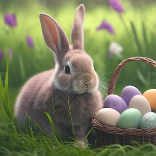Easter bunny eggs wallpaper