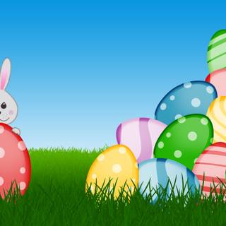 Easter bunny eggs wallpaper