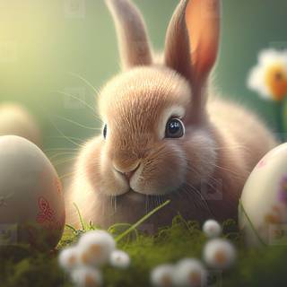 Easter bunny eggs wallpaper