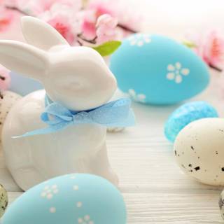 Easter bunny eggs wallpaper