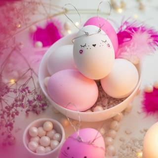 Easter bunny eggs wallpaper