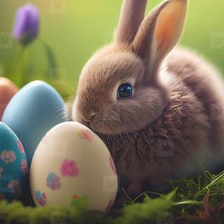 Easter bunny eggs wallpaper