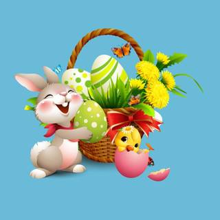 Cartoon cute Easter wallpaper