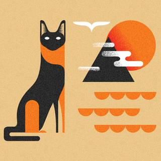 Preppy cat wallpaper