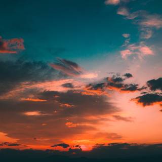 Orange sunset evening wallpaper