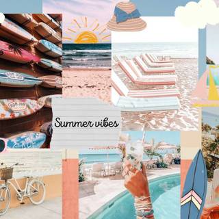Collage aesthetic summer wallpaper