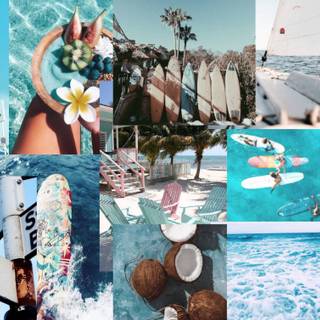 Collage aesthetic summer wallpaper