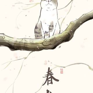 Anime spring cats wallpaper