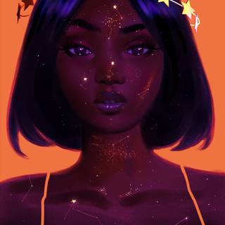 Black girls pink purple and blue wallpaper