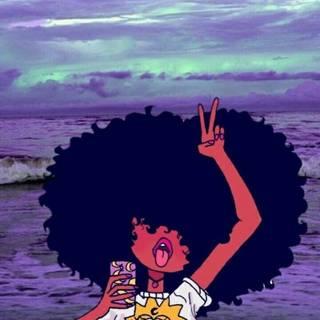 Black girls pink purple and blue wallpaper