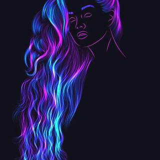 Black girls pink purple and blue wallpaper