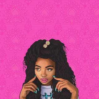 Black girls pink purple and blue wallpaper