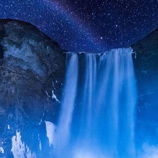 Blue waterfall wallpaper