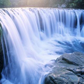 Blue waterfall wallpaper