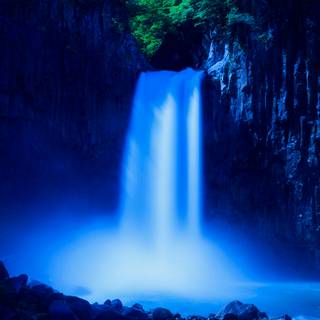 Blue waterfall wallpaper