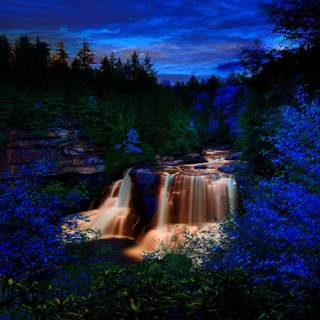Blue waterfall wallpaper