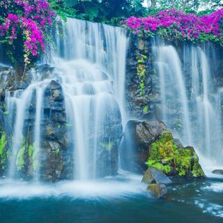 Blue waterfall wallpaper