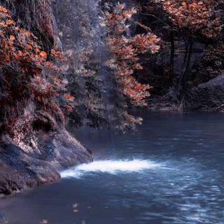 Blue waterfall wallpaper