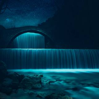 Blue waterfall wallpaper
