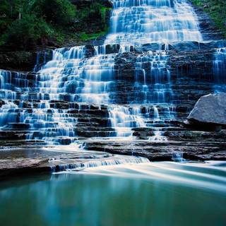 Blue waterfall wallpaper