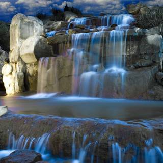 Blue waterfall wallpaper