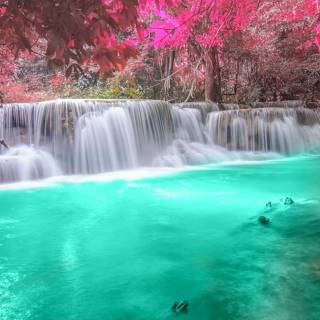 Blue waterfall wallpaper