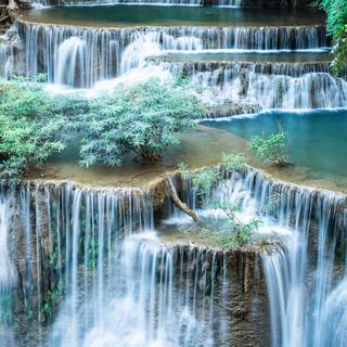 Blue waterfall wallpaper