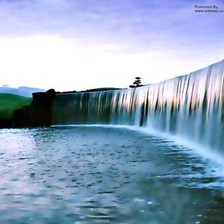 Blue waterfall wallpaper