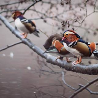 Mandarin ducks wallpaper