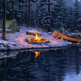 Campfire spring wallpaper