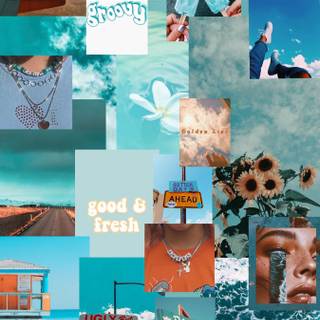 Blue spring collage wallpaper