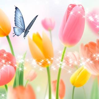 Light spring colour flower wallpaper