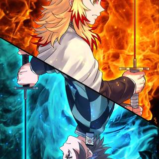 Rengoku & Tanjiro wallpaper