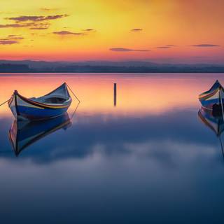 Pretty sunset boat wallpaper