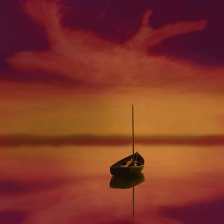 Pretty sunset boat wallpaper