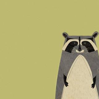 Cute spring racoon wallpaper