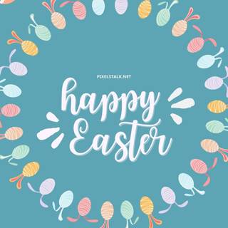 Aesthetic blue Easter wallpaper