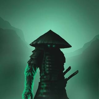 Green samurai wallpaper