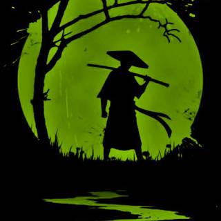 Green samurai wallpaper