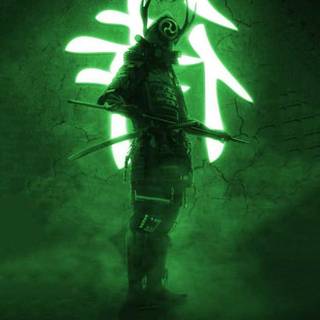 Green samurai wallpaper