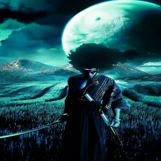 Green samurai wallpaper