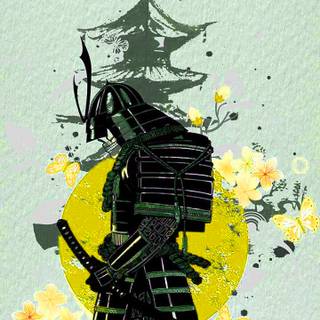 Green samurai wallpaper