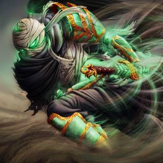 Green samurai wallpaper