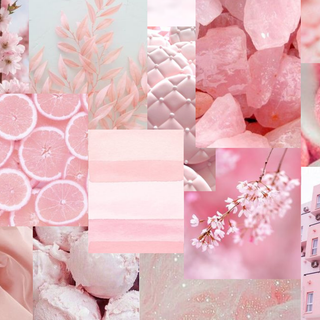 Pink spring aesthetic collage wallpaper