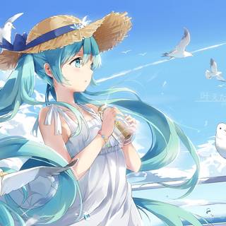 Summer blue pretty wallpaper